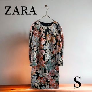 【ザラ】ZARA ノースリーブ ワンピース レーヨン混 ビジネス L グレー96備考