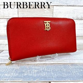 バーバリー(BURBERRY)のBURBERRY　バーバリー　TB　長財布　ラウンドジップ　レッド(財布)