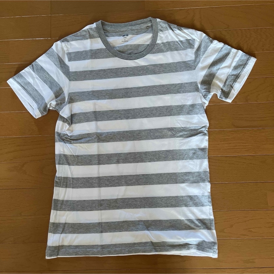 UNIQLO(ユニクロ)のUNIQLO　ユニクロ   スーピマコットンボーダーT（半袖）  Mサイズ メンズのトップス(Tシャツ/カットソー(半袖/袖なし))の商品写真