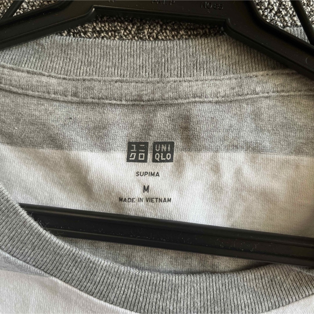 UNIQLO(ユニクロ)のUNIQLO　ユニクロ   スーピマコットンボーダーT（半袖）  Mサイズ メンズのトップス(Tシャツ/カットソー(半袖/袖なし))の商品写真