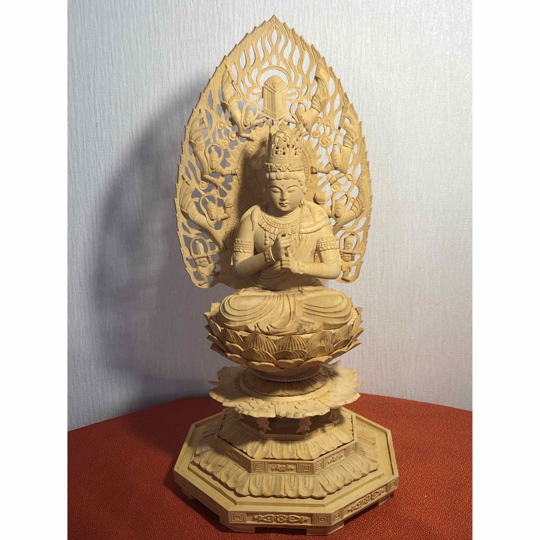 真言宗大日如来坐像仏教仏像柘植材昔の手彫り美品です。エンタメ/ホビー