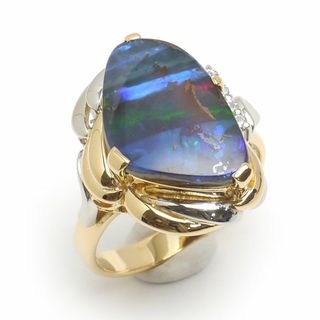 ボルダーオパールリング 約12.5号 オパール3.90ct・ダイヤ0.06ct(リング(指輪))