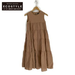 フォクシー(FOXEY)のフォクシー ブラウン 42828 Dress(Eze) リネン ノースリーブ ワンピース 38(その他)