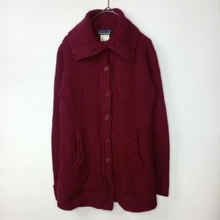 パタゴニア(patagonia)のパタゴニア　ハイネック　メリノカーディガン　セーター　ウール100%　ルビー　S(ニット/セーター)