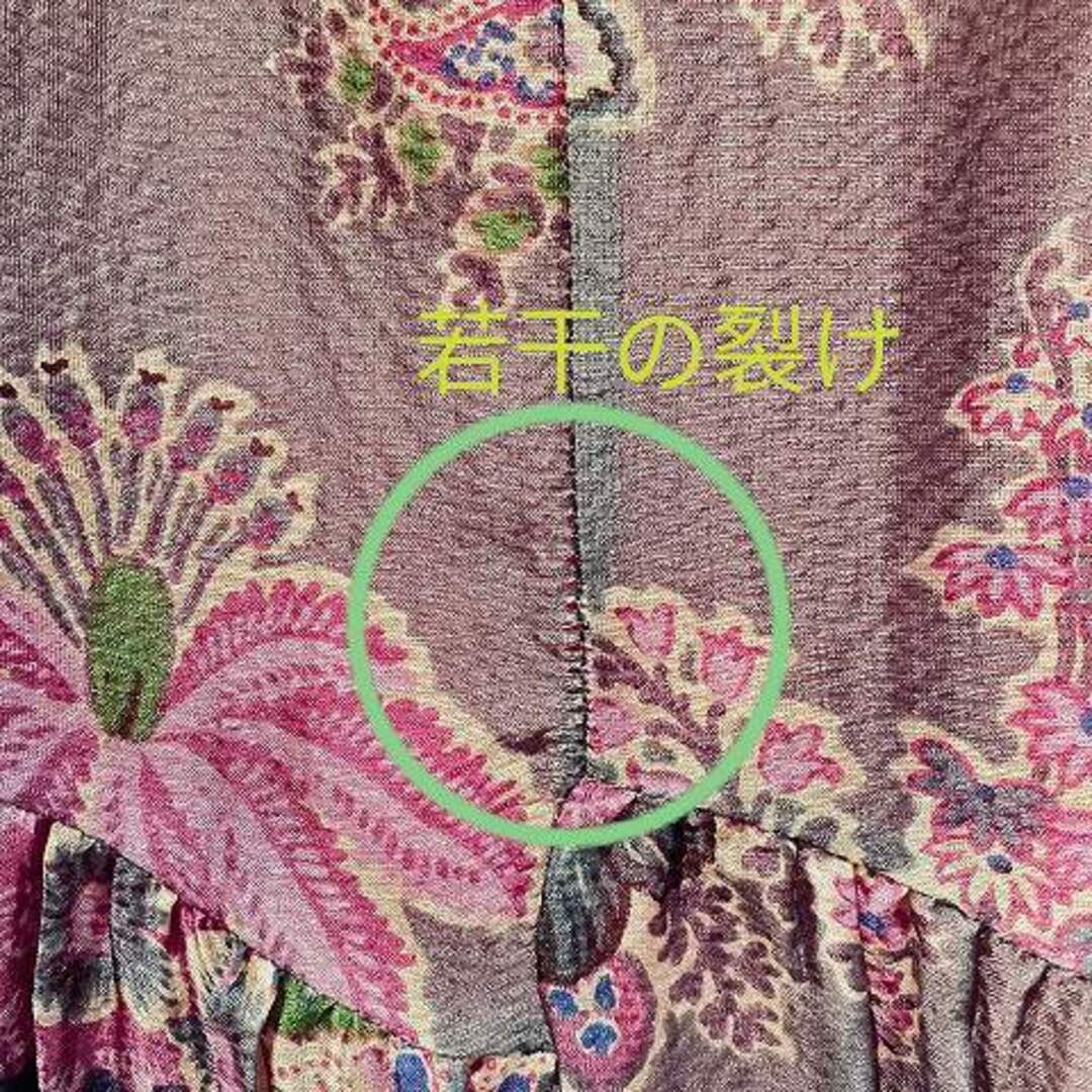 エトロ ETRO シルク スカート ひざ丈 花柄 L グレー IBO4676cmヒップ