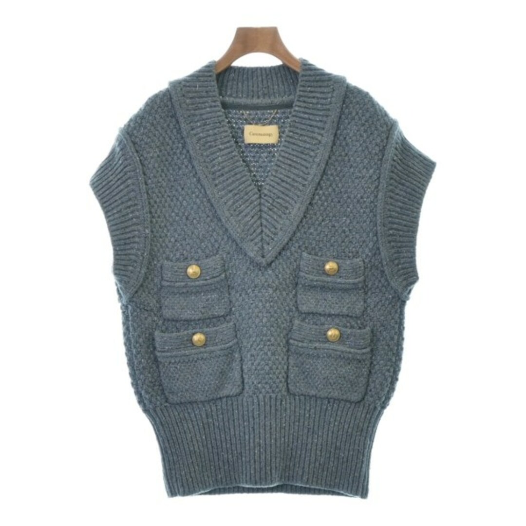 Curensology カレンソロジー ベスト F 青 【古着】 トップス Curensology カレンソロジー ベスト F 青 【古着】 トップス