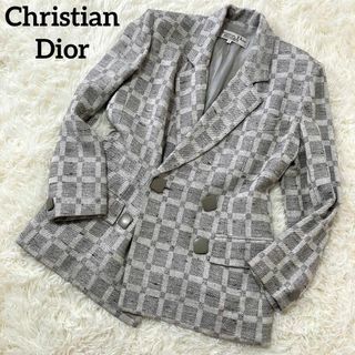 Christian Dior - Dior フラワー×千鳥柄 ニット ジャケット パーカー