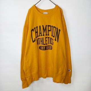 チャンピオン(Champion)のチャンピオン　スウェット　トレーナー　カレッジ　英字　三段プリント　黄色　3XL(スウェット)