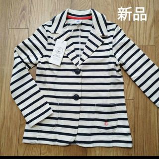 プチバトー(PETIT BATEAU)の新品未使用　プチバトー　ジャケット　アウター 110 ボーダー　キッズ(ジャケット/上着)