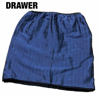 ドゥロワー(Drawer)のDRAWER ドゥロワー スカート ブルー系 麻混 サイズ36 S(ミニスカート)
