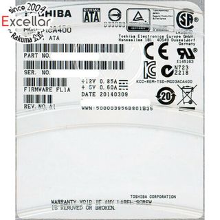 トウシバ(東芝)のTOSHIBA製HDD　MG03ACA400　4TB SATA600 7200(PC周辺機器)