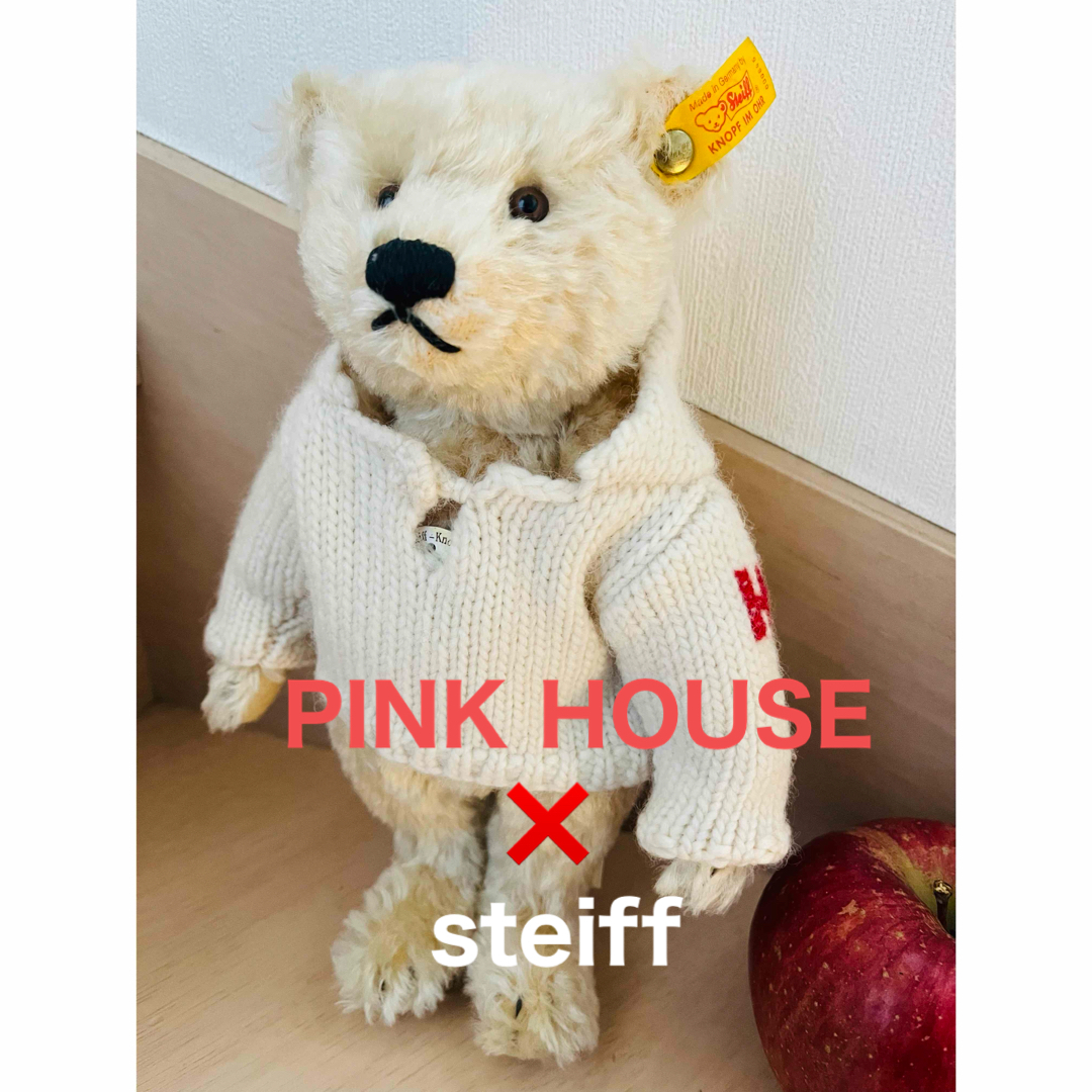 Steiff(シュタイフ)のピンクハウス　コラボ　シュタイフ  テディベア エンタメ/ホビーのおもちゃ/ぬいぐるみ(ぬいぐるみ)の商品写真