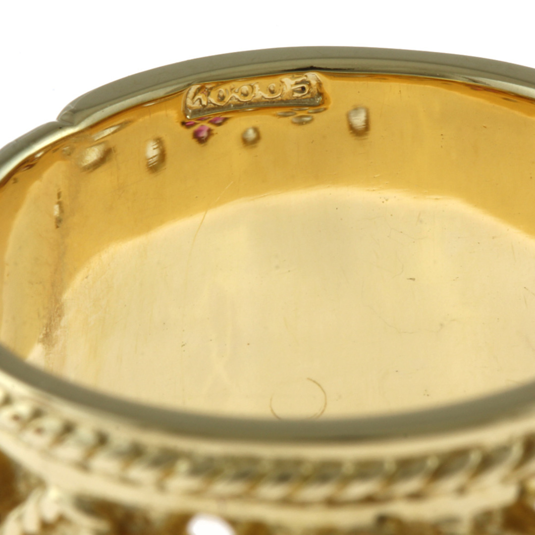YANES ヤーネス 幅広 リング 指輪 15号 18金 K18ゴールド ルビー ダイヤモンド レディース 中古 レディースのアクセサリー(リング(指輪))の商品写真
