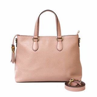 グッチ(Gucci)のGUCCI グッチ ショルダーバッグ バンブー ハンドバッグ ピンク レディース おしゃれ かわいい おすすめ ギフト プレゼント 送料無料 中古(ショルダーバッグ)