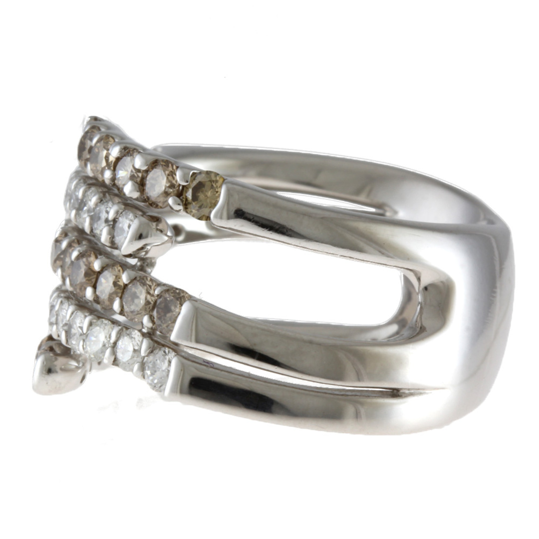 変形デザイン リング 指輪 15.5号 18金 K18ホワイトゴールド ダイヤモンド 1.80ct レディース 中古 レディースのアクセサリー(リング(指輪))の商品写真
