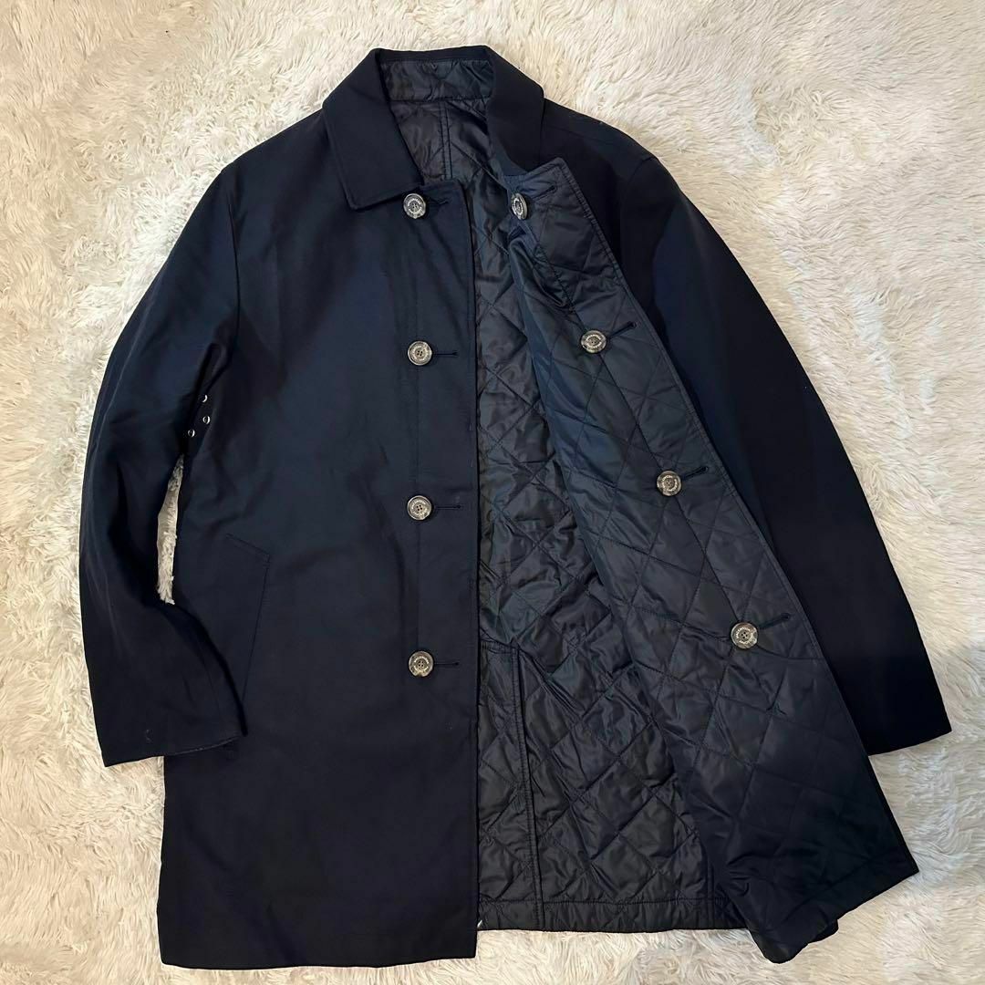 MACKINTOSH PHILOSOPHY(マッキントッシュフィロソフィー)の美品　マッキントッシュ　コート　リバーシブル　ウール　中綿　ネイビー　紺　XL メンズのジャケット/アウター(ステンカラーコート)の商品写真