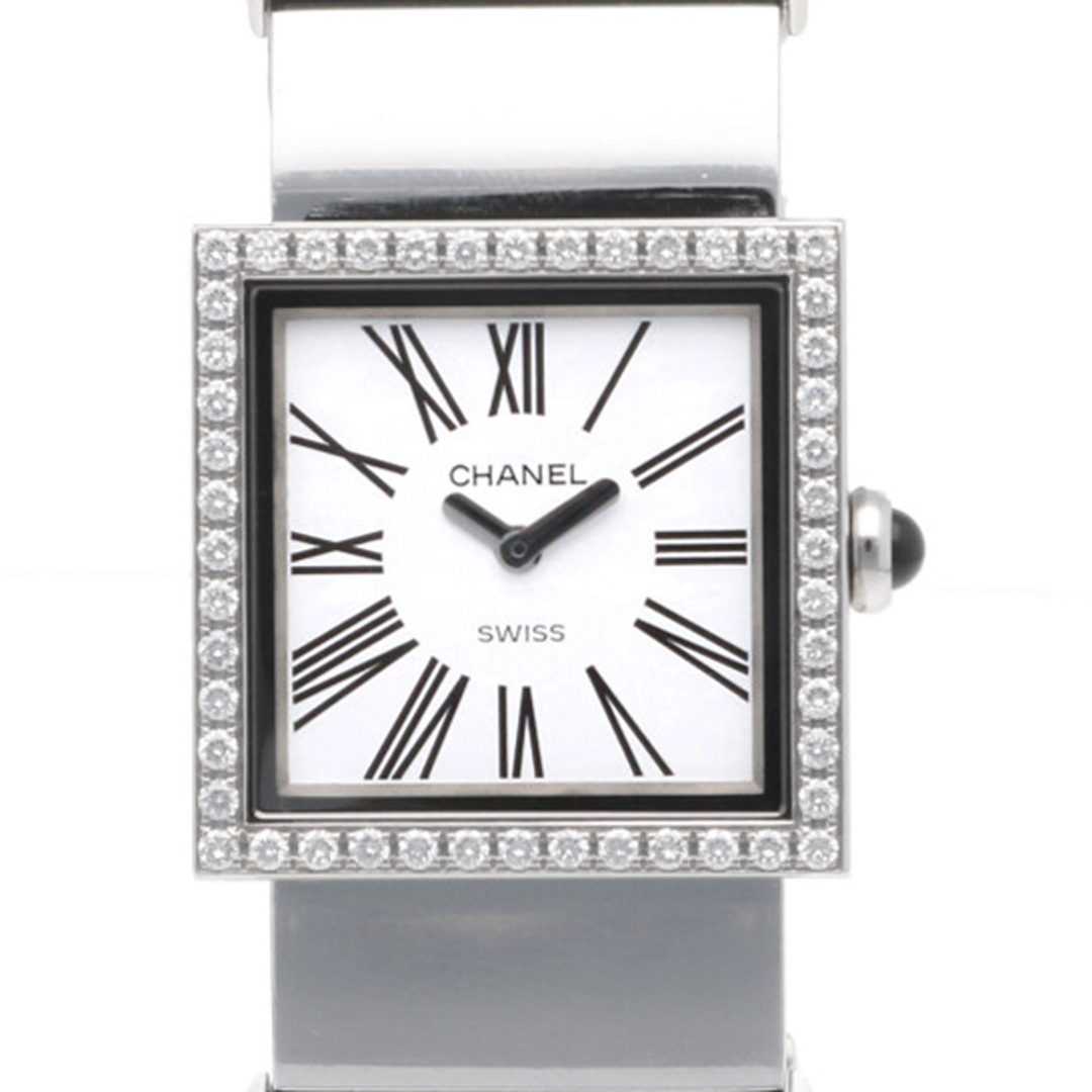 CHANEL(シャネル)のシャネル CHANEL マドモアゼル 腕時計 ローマ数字 ベゼルダイヤ ステンレススチール  中古 レディースのファッション小物(腕時計)の商品写真