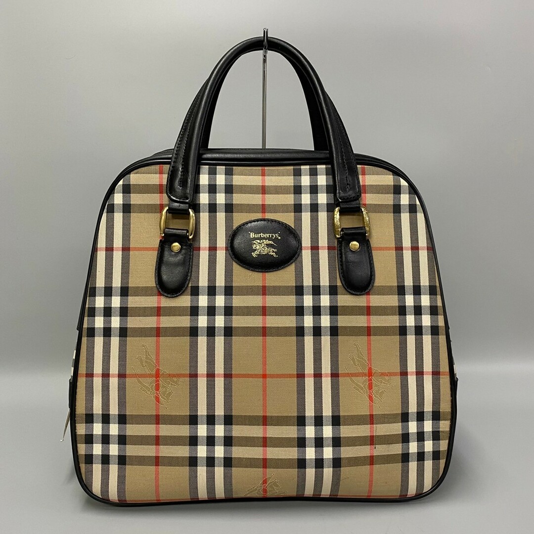 BURBERRY - 美品 BURBERRY バーバリー ノバチェック キャンバス レザー 