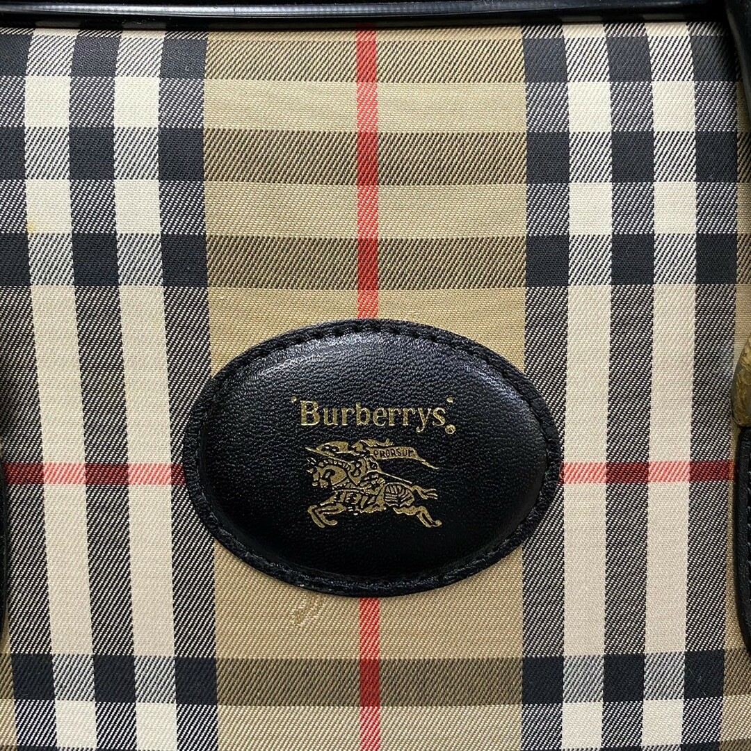 BURBERRY - 美品 BURBERRY バーバリー ノバチェック キャンバス レザー 