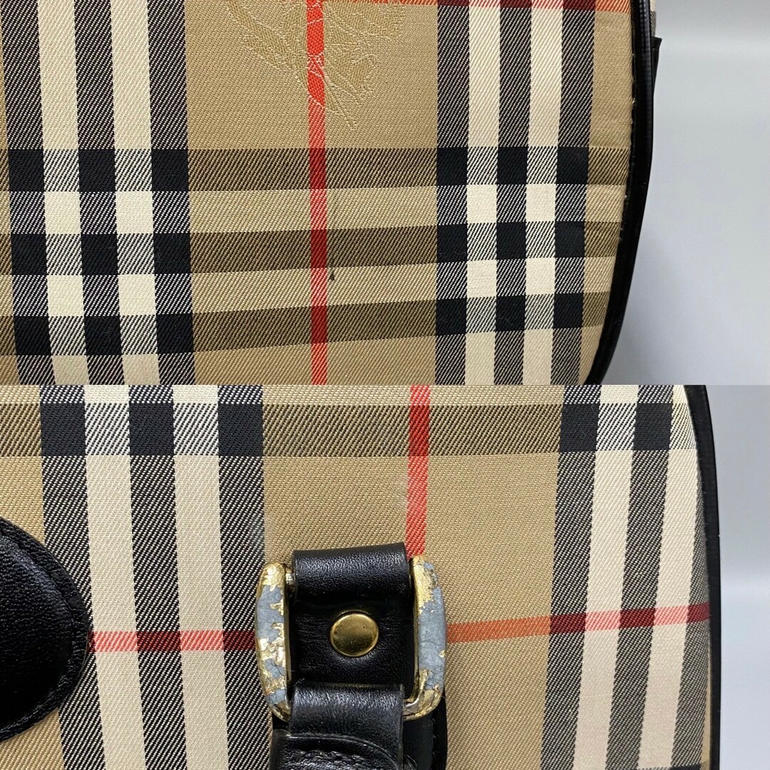 BURBERRY - 美品 BURBERRY バーバリー ノバチェック キャンバス レザー 