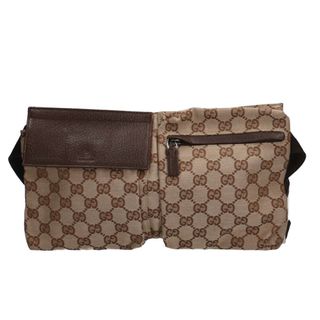 グッチ(Gucci)のグッチ GUCCI ボディバッグ GG ウエストバッグ GGキャンバス ブラウン レディース 中古(ボディバッグ/ウエストポーチ)