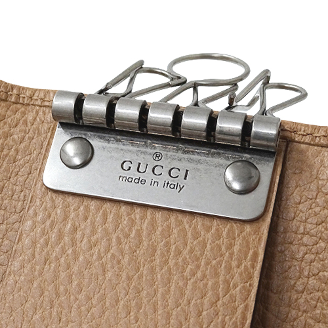 Gucci(グッチ)のグッチ GUCCI キーケース レディース ブランド 6連キーケース プチマーモント レザー ピンクベージュ 456118 コンパクト おしゃれ かわいい 箱付き 【中古】 ハンドメイドのファッション小物(キーケース/名刺入れ)の商品写真