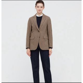 ユニクロ(UNIQLO)の最終値下げ UNIQLO リラックステーラードジャケット　ブラウン　M(テーラードジャケット)