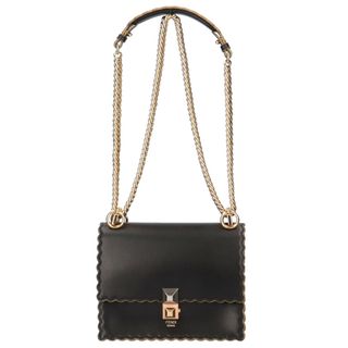 フェンディ(FENDI)のフェンディ FENDI キャナイ ショルダーバッグ カーフ ブラック レディース 中古(ショルダーバッグ)