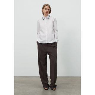 ザラ(ZARA)のビジューカラー ポプリンシャツ(シャツ/ブラウス(長袖/七分))