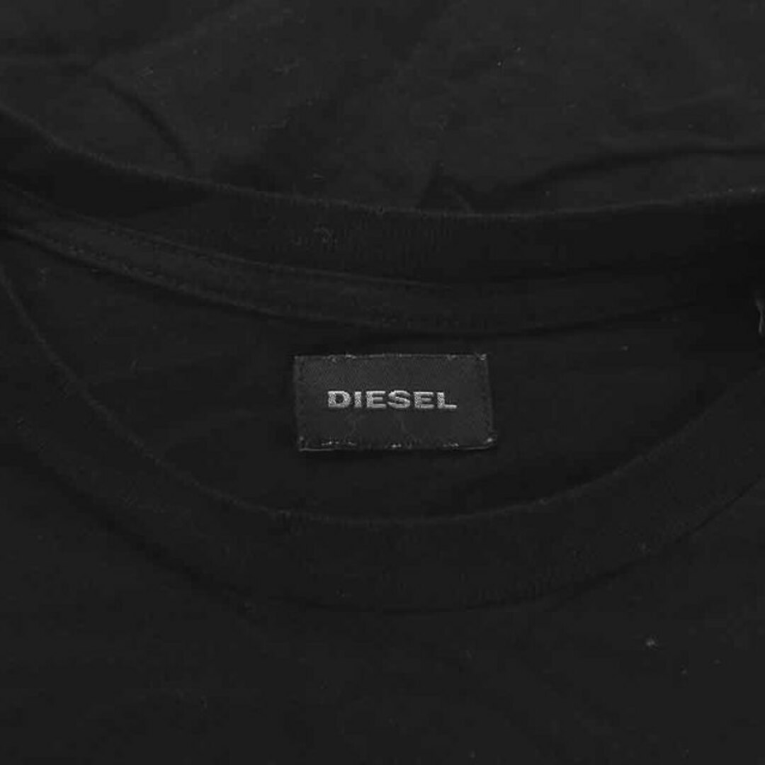 DIESEL(ディーゼル)のDIESEL Tシャツ カットソー 半袖 クルーネック デニム 切替 L 黒 紺 メンズのトップス(Tシャツ/カットソー(半袖/袖なし))の商品写真