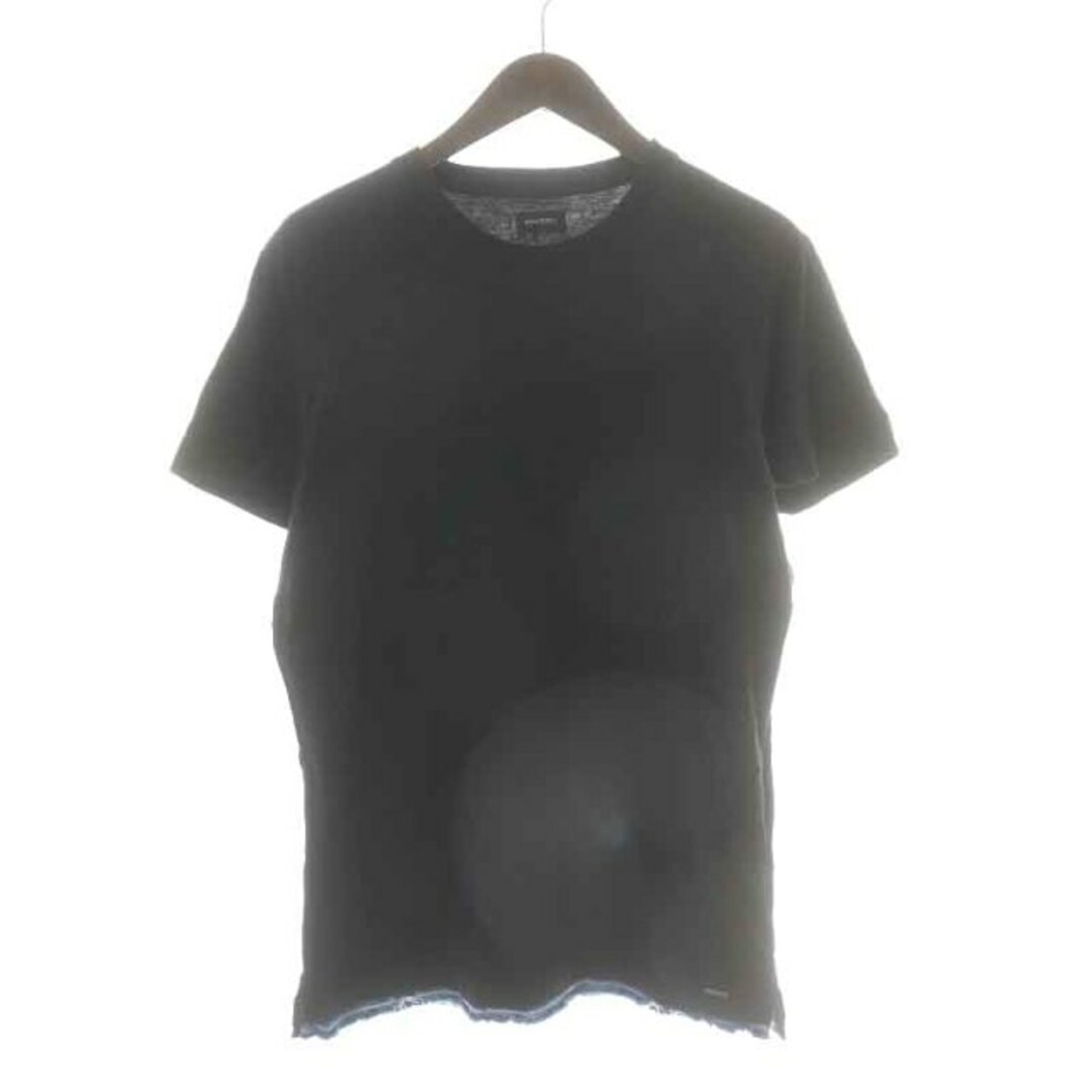 DIESEL(ディーゼル)のDIESEL Tシャツ カットソー 半袖 クルーネック デニム 切替 L 黒 紺 メンズのトップス(Tシャツ/カットソー(半袖/袖なし))の商品写真