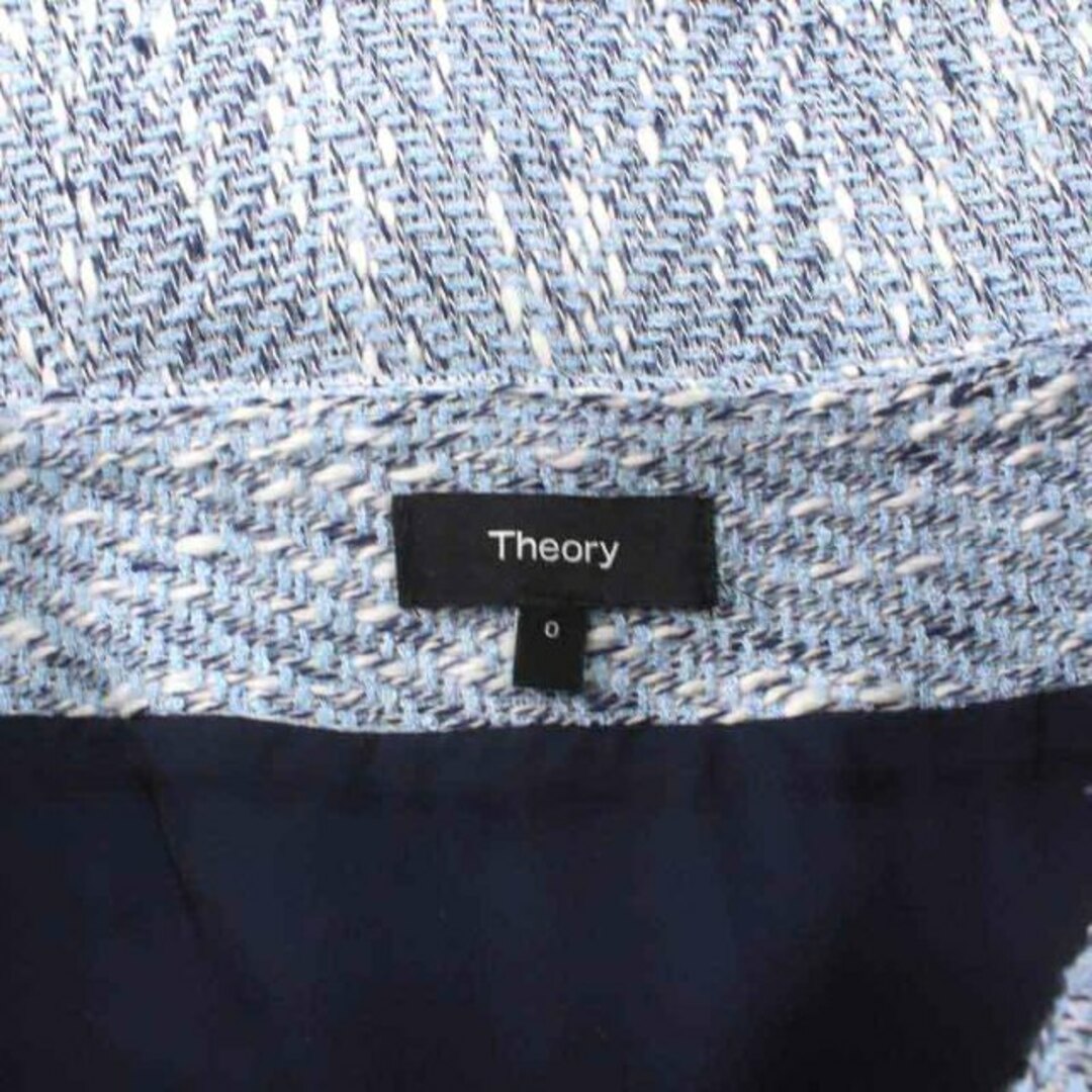 theory(セオリー)のセオリー OCEAN TWEED FRINGE SKT スカート 0 S 水色 レディースのスカート(ひざ丈スカート)の商品写真