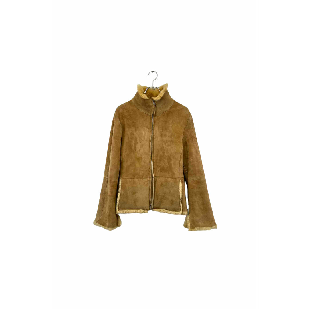 Made in ITALY CAFE JUBILEE shearling leather jacket レザージャケット ムートン ファー ブラウン サイズ44 ヴィンテージ 8美品