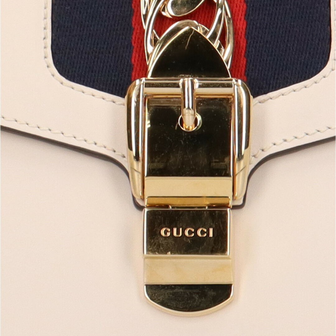 Gucci(グッチ)のグッチ GUCCI シルヴィスモール ショルダーバッグ レザー ホワイト レディース 中古 レディースのバッグ(ショルダーバッグ)の商品写真