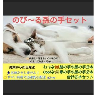 熊の手の孫の手　骨の手の孫の手　5本　ノベルティ　伸縮　プレゼント　贈り物　背中(日用品/生活雑貨)