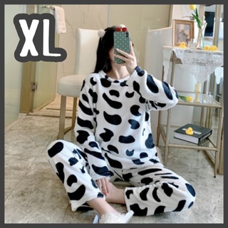 ♥️限定2♥️牛柄 ルームウェア 牛 パジャマ セット XL 韓国 フランネル (パジャマ)
