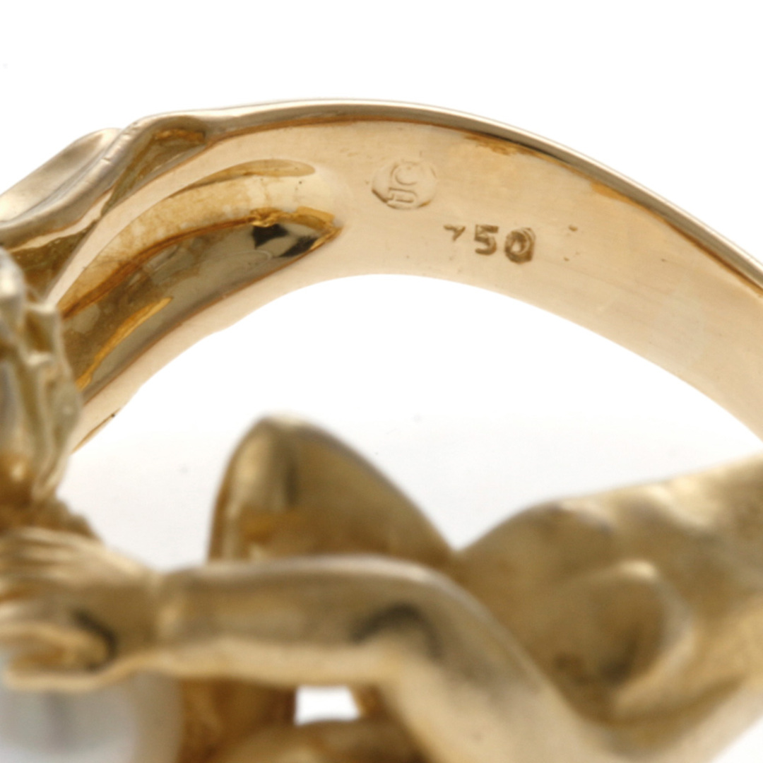 天使 リング 指輪 12.5号 18金 K18イエローゴールド パール レディース 中古 レディースのアクセサリー(リング(指輪))の商品写真