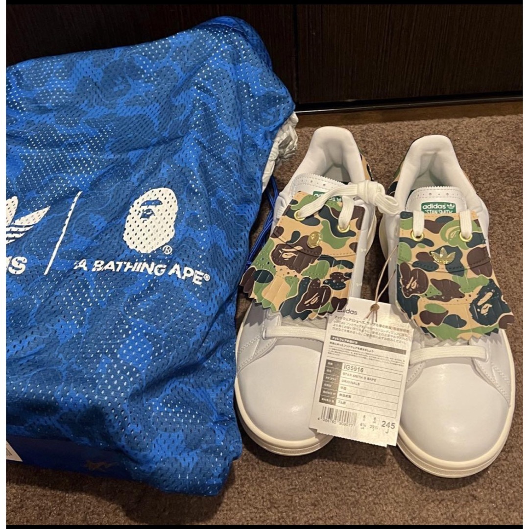 A BATHING APE(アベイシングエイプ)の新品　BAPE × adidas Stan Smith Golf 24.5cm スポーツ/アウトドアのゴルフ(シューズ)の商品写真