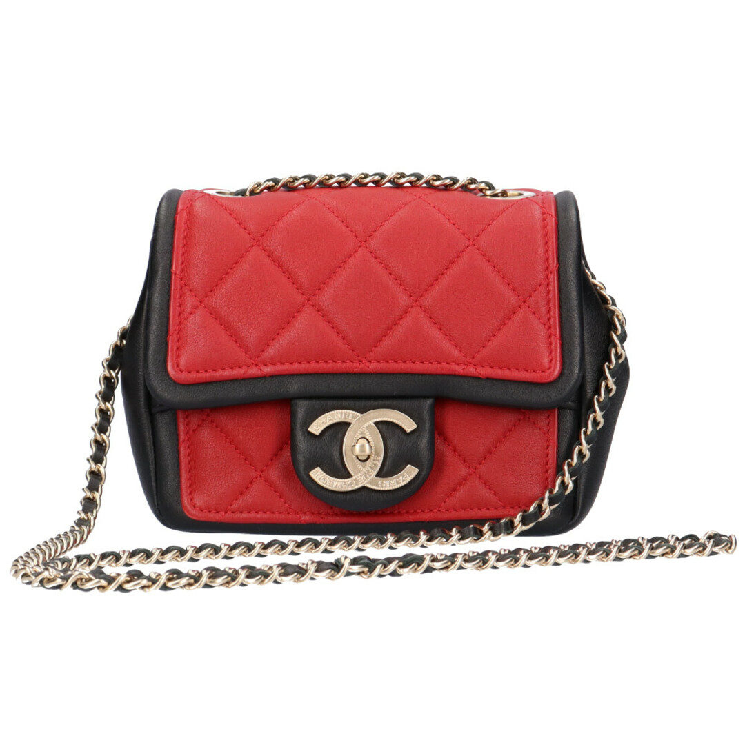 CHANEL - シャネル チェーン ミニマトラッセ ショルダーバッグ ラムスキン レッド レディース CHANEL チェーンショルダー 中古 ブランドバッグ ショルダーバック レディースバッグ レディースバック 高級ブランド ミニバック レディースブランド ミニショルダーバッグ 中古