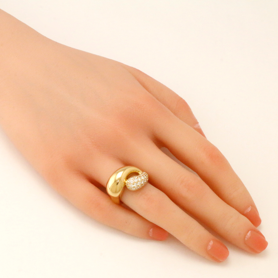リング 指輪 10.5号 18金 K18イエローゴールド ダイヤモンド 0.80ct 大ぶり レディース 中古 レディースのアクセサリー(リング(指輪))の商品写真