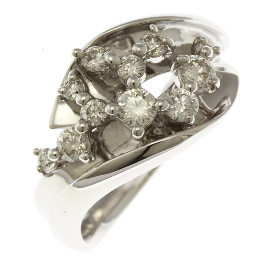 リング 指輪 12号 大ぶり 18金 K18ホワイトゴールド ダイヤモンド 0.52ct レディース 中古 レディースのアクセサリー(リング(指輪))の商品写真