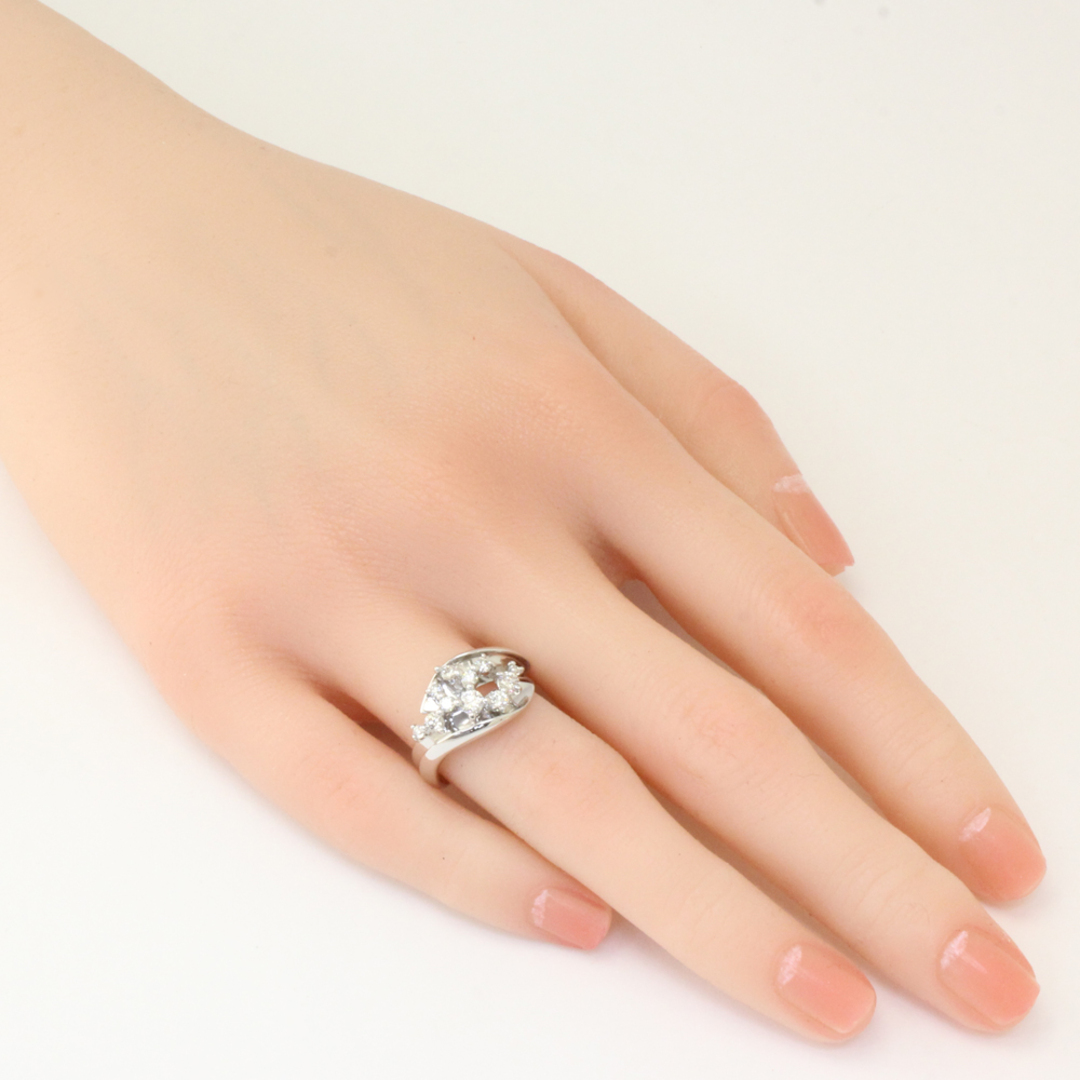 リング 指輪 12号 大ぶり 18金 K18ホワイトゴールド ダイヤモンド 0.52ct レディース 中古 レディースのアクセサリー(リング(指輪))の商品写真