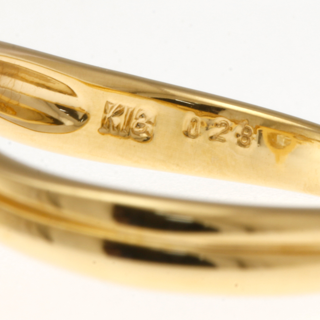 リング 指輪 11.5号 18金 K18イエローゴールド ダイヤモンド 0.28ct ダイヤモンド 0.13ct レディース 中古 レディースのアクセサリー(リング(指輪))の商品写真