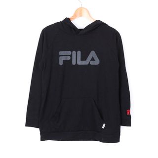 フィラ(FILA)のフィラ 長袖パーカー プルオーバー ロゴT スポーツウエア レディース Lサイズ ブラック FILA(パーカー)