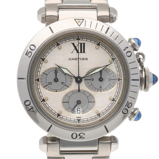 カルティエ(Cartier)のカルティエ CARTIER パシャ クロノグラフ 腕時計 時計 ステンレススチール クオーツ メンズ 1年保証 中古(腕時計(アナログ))