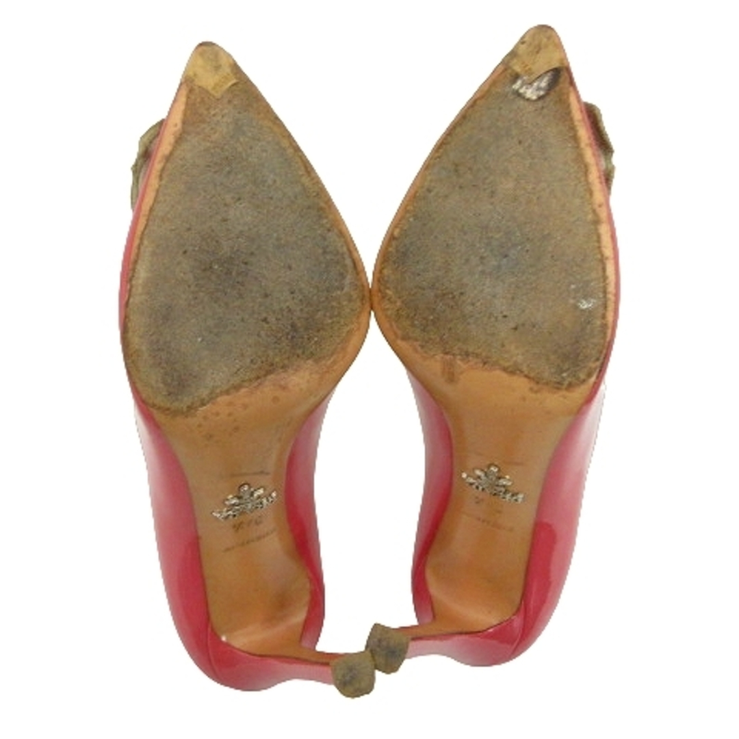 PRADA(プラダ)のプラダ パンプス ビジュー装飾 ハイヒール エナメル 37 1/2 約25㎝ レディースの靴/シューズ(ハイヒール/パンプス)の商品写真