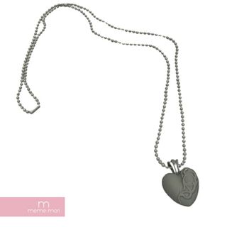 クロムハーツ(Chrome Hearts)のCHROME HEARTS 2023SS Silicone Rubber Heart Necklace クロムハーツ シリコンラバーハートネックレス ペンダント ネックレストップ ボールチェーン アクセサリー ライトグレー 【240114】【新古品】【me04】(ネックレス)