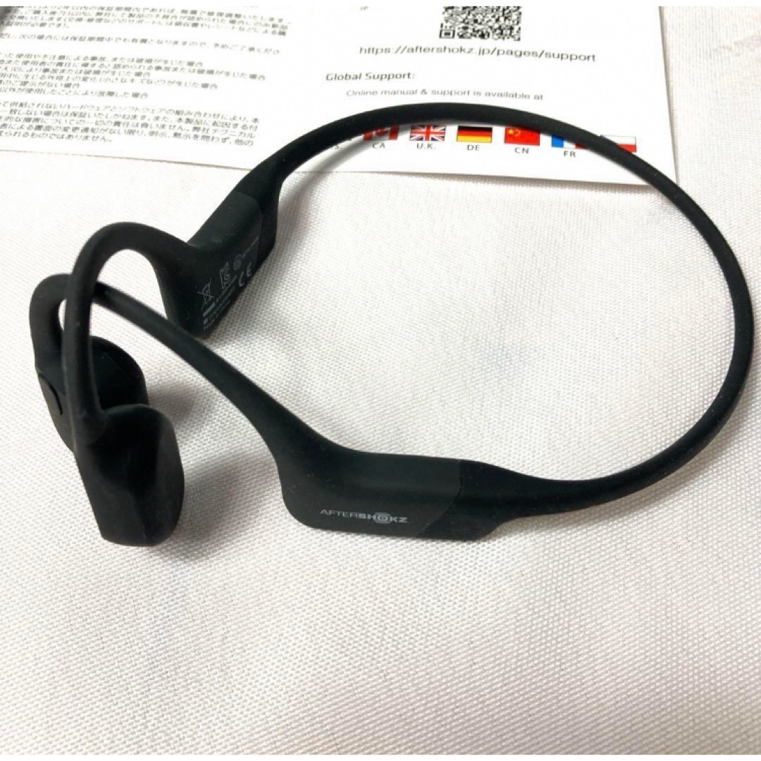 AFTERSHOKZ(アフターショックス)のAFTERSHOKZ AEROPEX COSMIC BLACK 骨伝導AS800 スマホ/家電/カメラのオーディオ機器(ヘッドフォン/イヤフォン)の商品写真