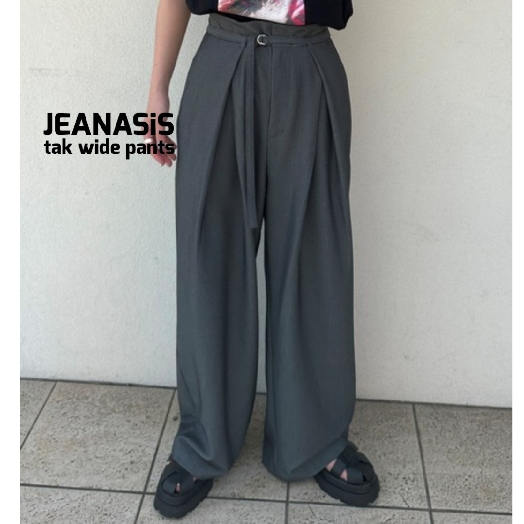 JEANASIS(ジーナシス)のジーナシス JEANASiS タックワイドパンツ 美品 レディースのパンツ(カジュアルパンツ)の商品写真