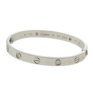 カルティエ(Cartier)のカルティエ ラブブレス ドライバー付き バングル 18金 K18 ホワイトゴールド ダイヤモンド レディース CARTIER 中古 カルティエブレスレット ラブブレスカルティエ ダイヤ ブレスレット オシャレ ブランド 太め ブランド品 手首アクセサリー 中古 ジュエリー 18Kバングル(ブレスレット/バングル)